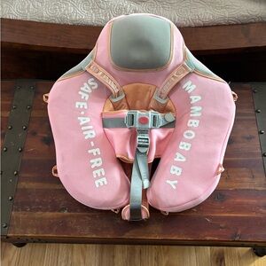 Cushioned Pink and Gray Infant Booties with Velcro Fasteners